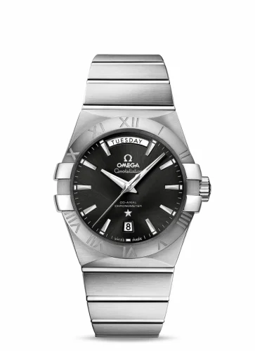 Omega Constellation Co-Axial 38 Day-Date Stainless Steel / Black 123.10.38.22.01.001 (12310382201001)